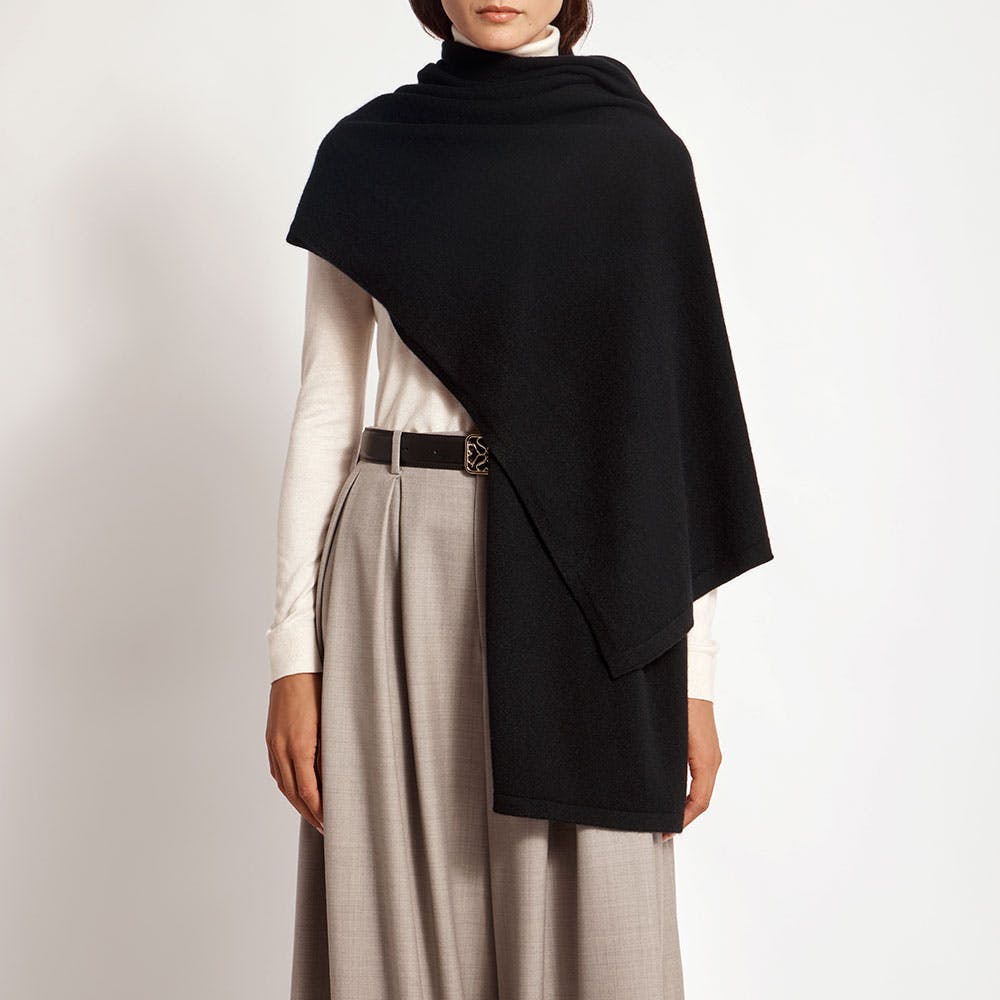 Strathberry Westray Cashmere Travel Wrap - Black