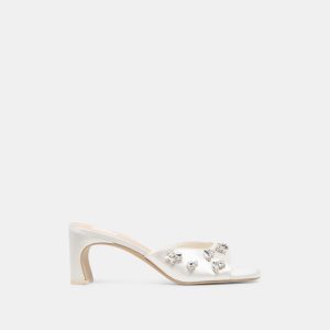 Dolce Vita GENENE RHINESTONE HEELS WHITE SATIN