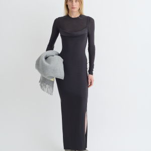 Nanushka Linora - Draped Wool Jersey Midi Dress - Grey