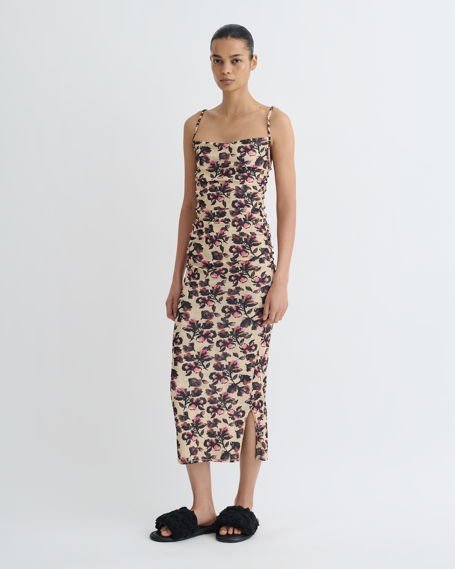 Nanushka Alexa - Printed Mesh Jersey Midi Dress - Tapestry Floral
