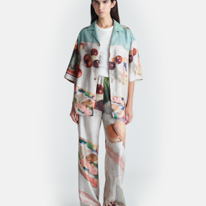 Nanushka Brenda - Printed Silk Twill Pants - Gingerbread Heart