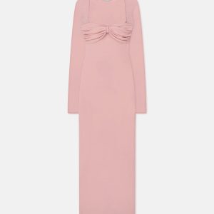 Nanushka Artemiz - Mesh Jersey Midi Dress - Pink