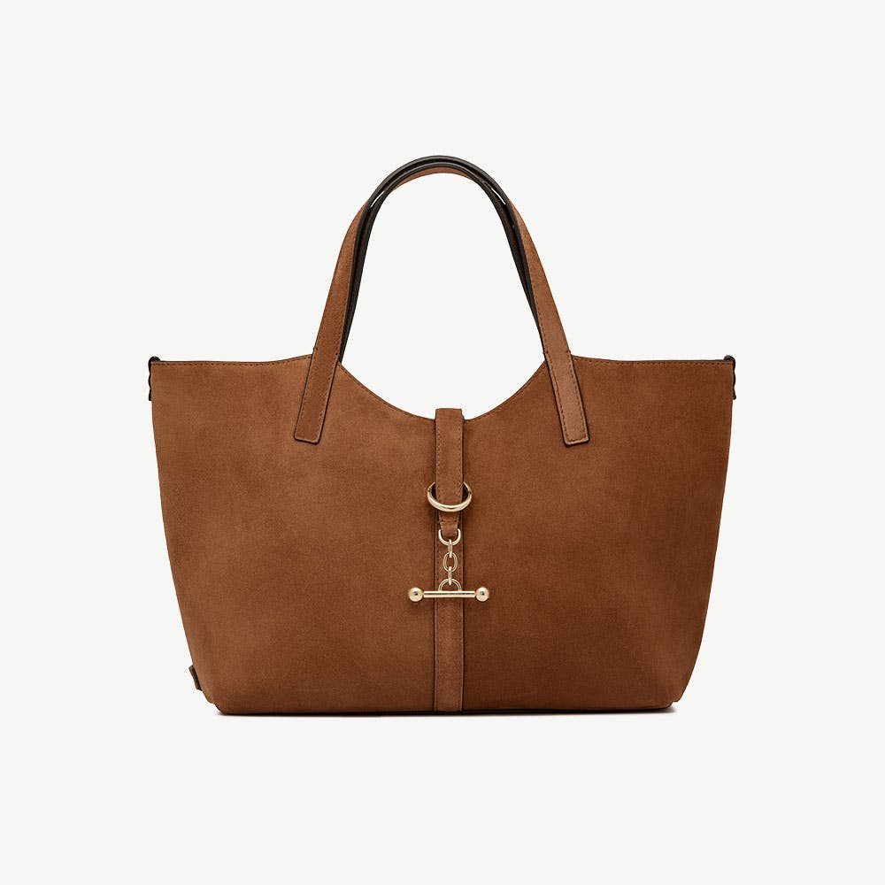 Strathberry Kite Tote Midi - Tan Suede