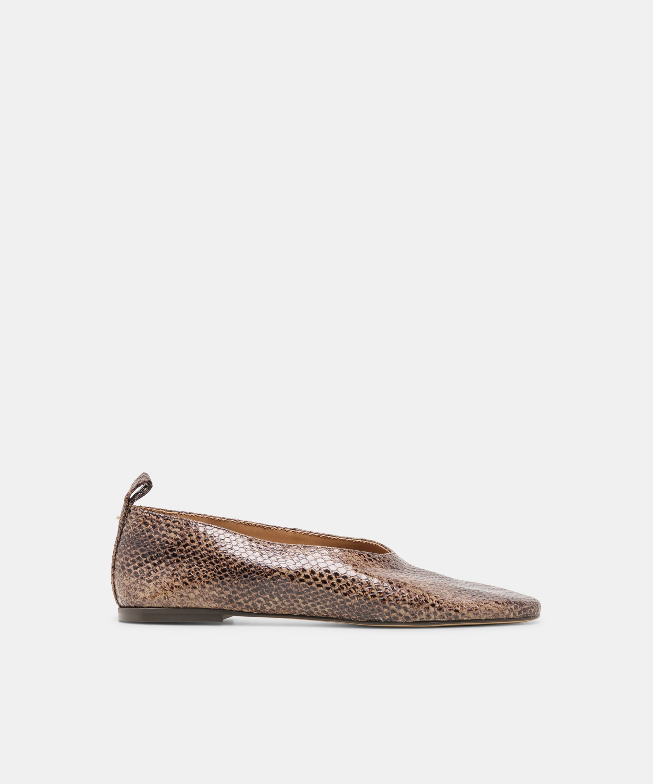 Dolce Vita KORY BALLET FLATS SNAKE TAN EMBOSSED LEATHER