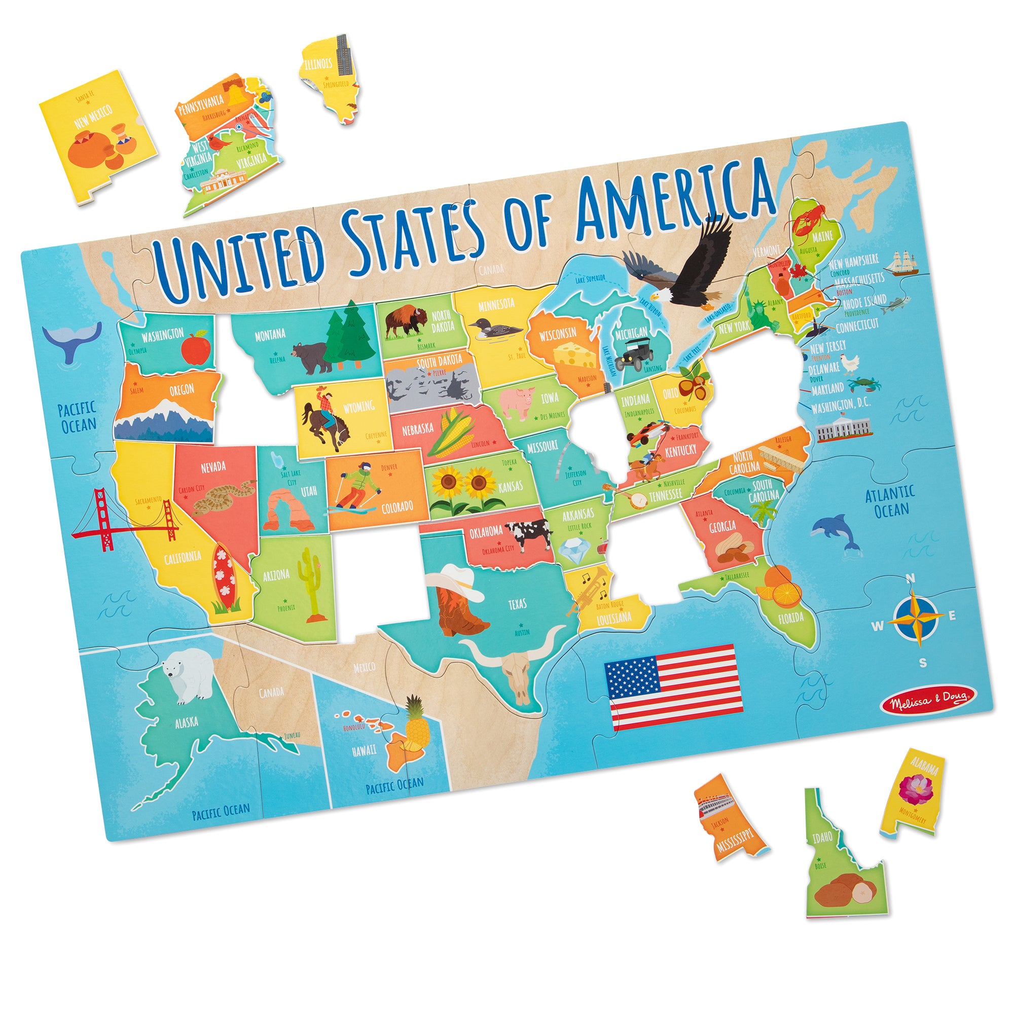 Melissa & Doug Map Floor Puzzle - 51 Pieces