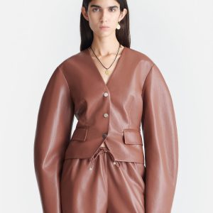 Nanushka Kiyo - Okobor™ Alt-Leather Blazer - Henna