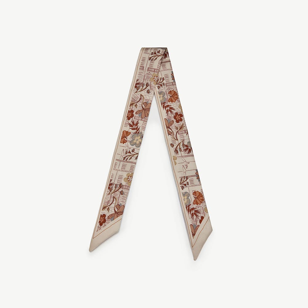 Silk Skinny Scarf - Strathberry Townhouse Print