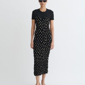 Nanushka Haylen - Seersucker Tech Chiffon Midi Dress - Polka