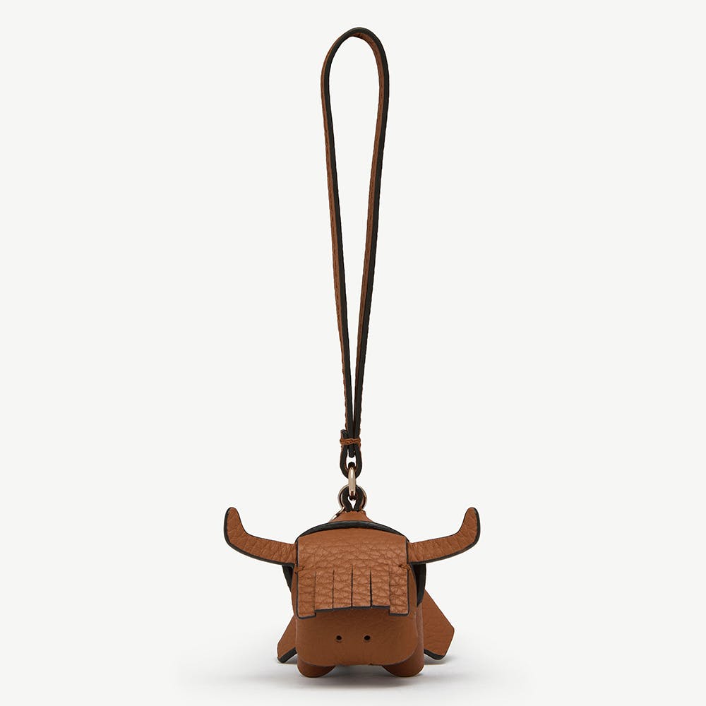 Strathberry Bag Charm - Highland Cow Tan