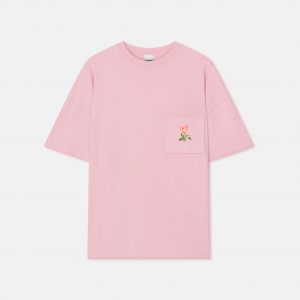 Nanushka Wren - Printed Cotton-Jersey T-Shirt - Pink/Roses