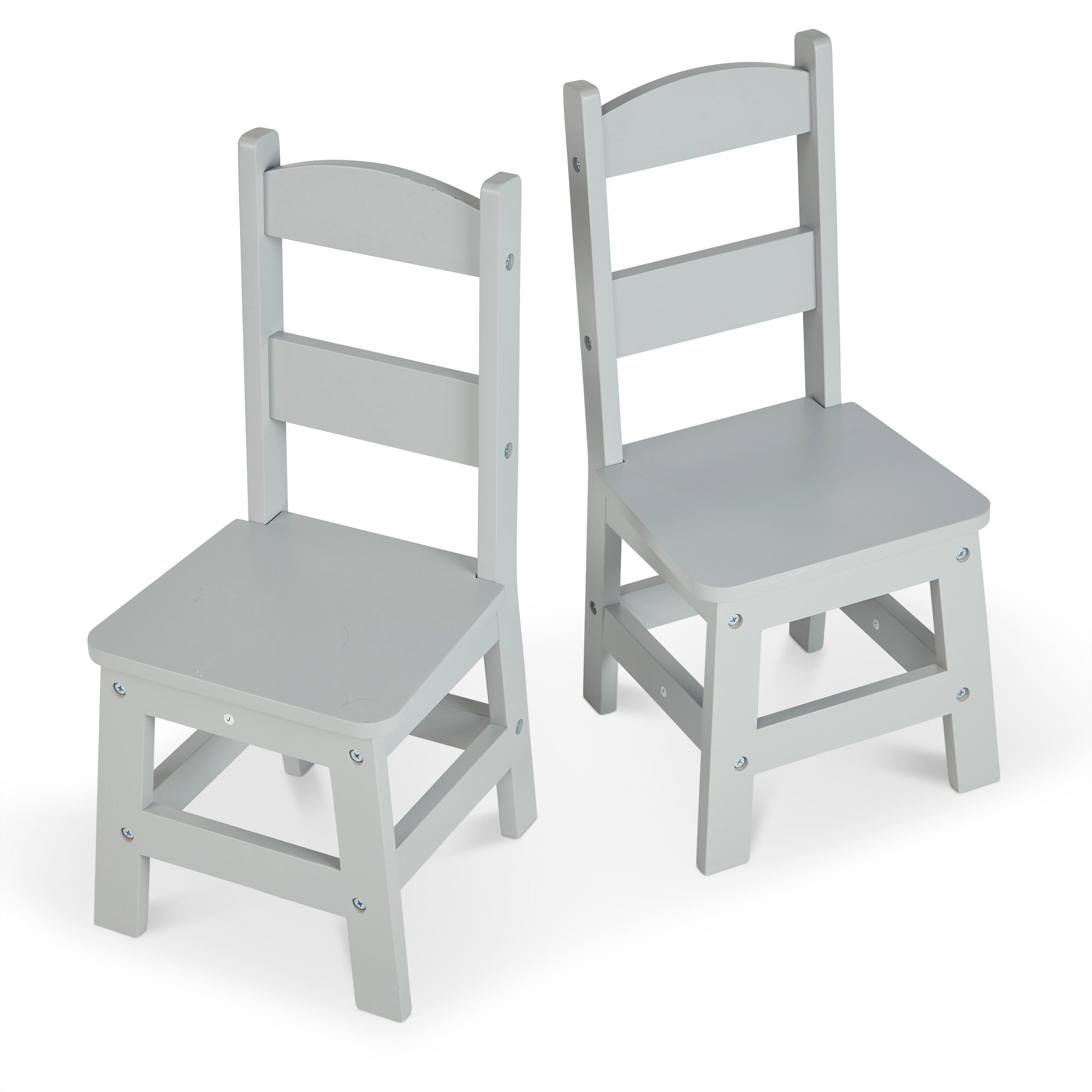 Melissa & Doug Child’s Wooden Chair Pair – Gray