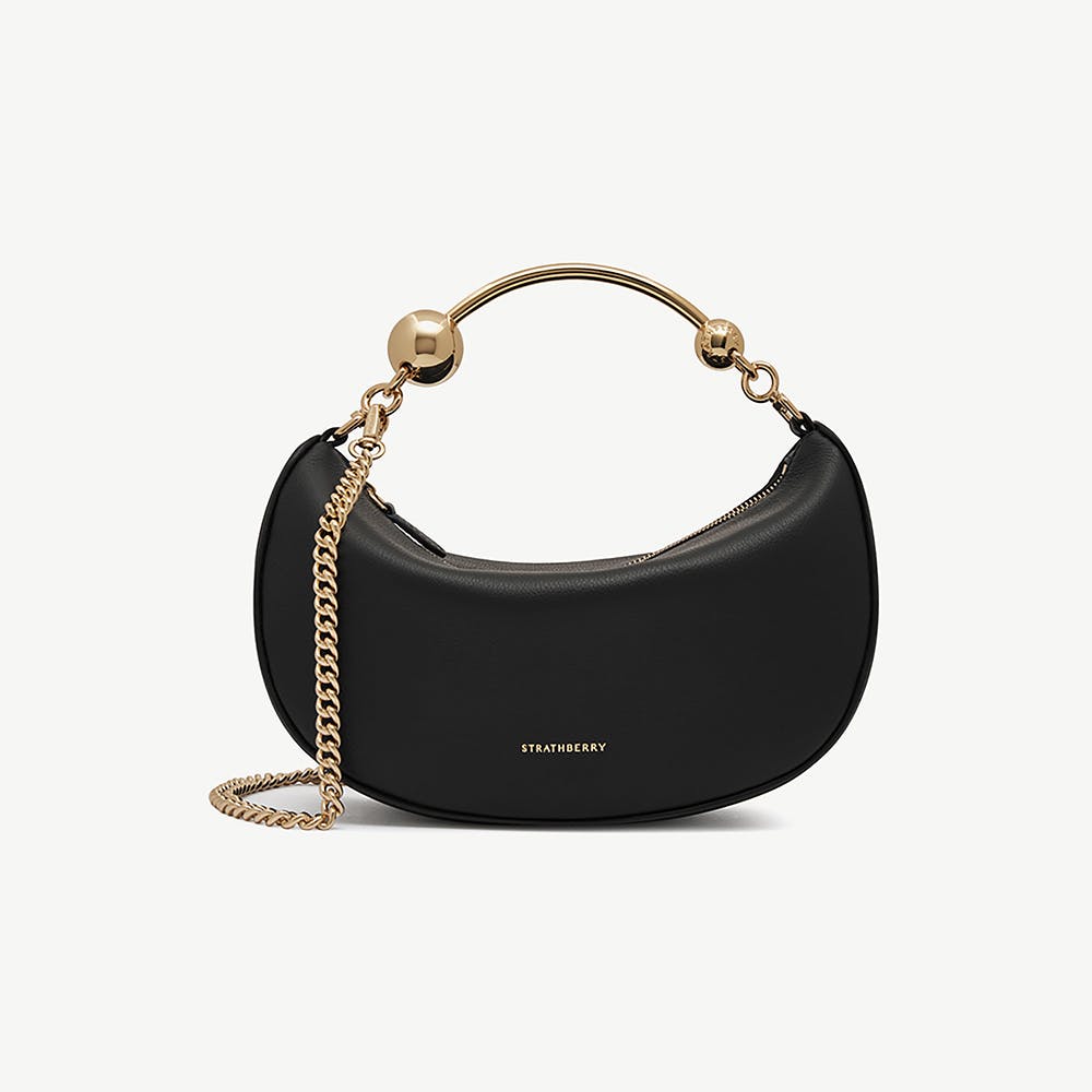 Strathberry Crescent Moon Mini - Black