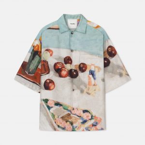 Nanushka Caspian - Printed Silk Twill Shirt - Gingerbread Heart