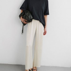 Nanushka Brenda - Washed Satin Pants - Ecru
