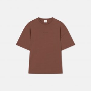 Nanushka Wren - Printed Cotton-Jersey T-Shirt - Rust/Poppyseed Cake
