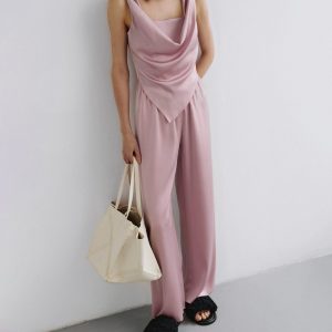 Nanushka Brenda - Slip Satin Pants - Dusty Pink