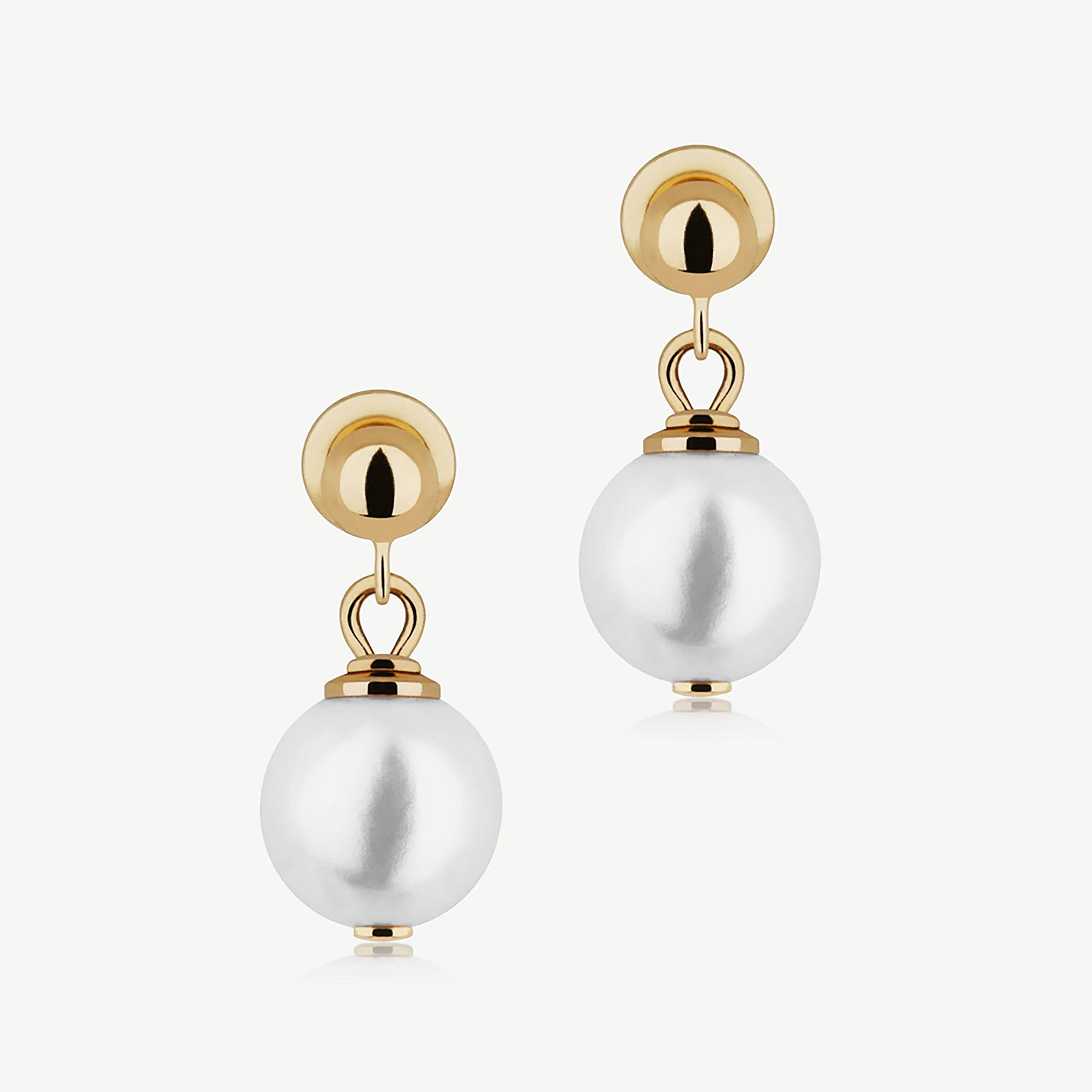 Strathberry Lana Pearl Earrings - 24 Carat Gold Gilded