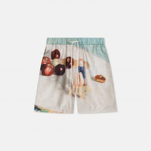Nanushka Doxxi - Printed Silk Twill Shorts - Gingerbread Heart