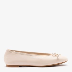Larroudé Pavlova Ballet Flat Puff Cream Leather