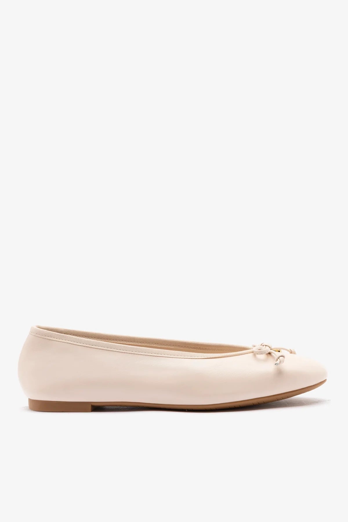 Larroudé Pavlova Ballet Flat Puff Cream Leather