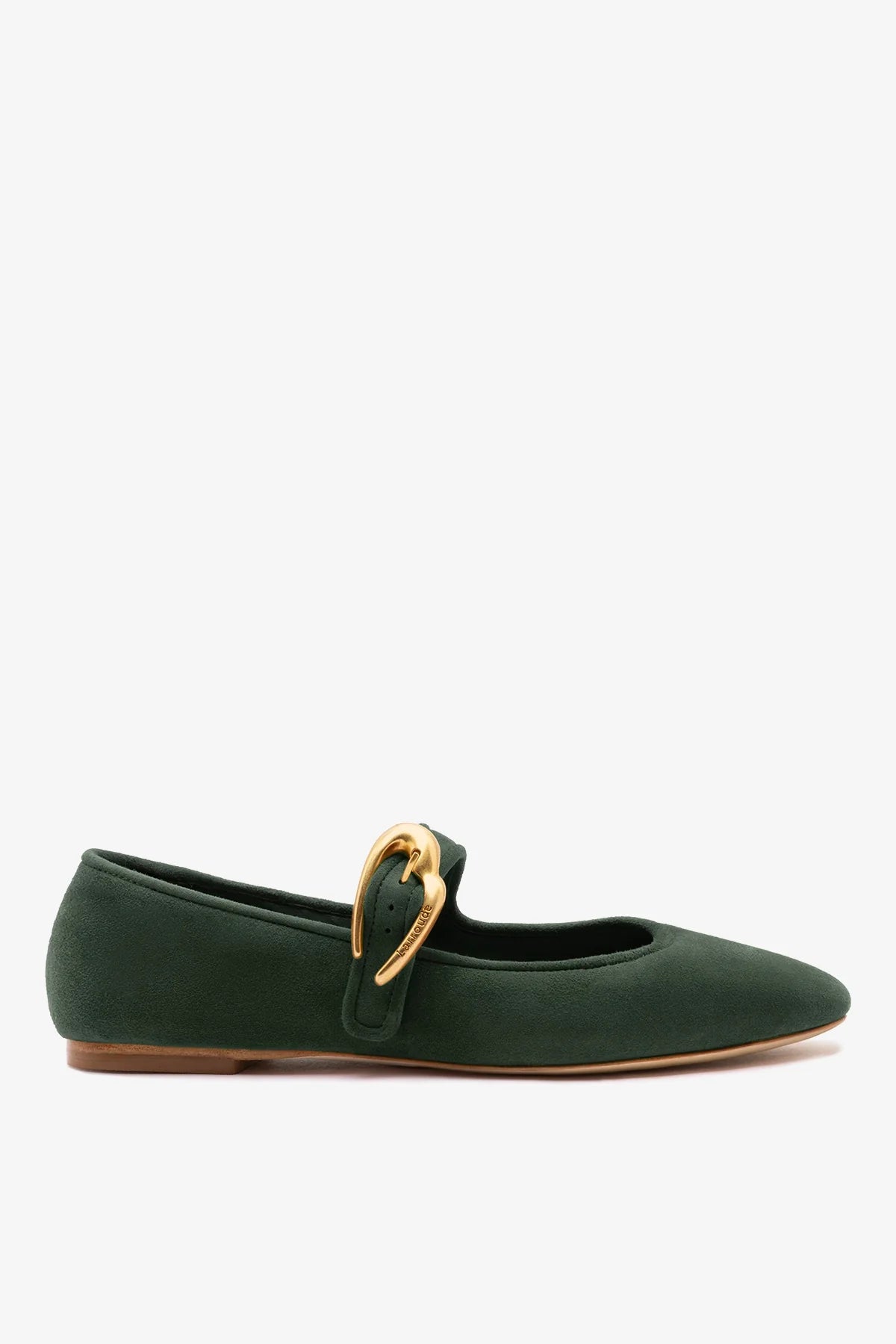 Larroudé Verona Ballet Flat Deep Olivine Suede