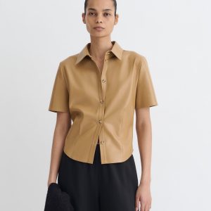 Nanushka Clare - Okobor™Alt-Leather Shirt - Oak