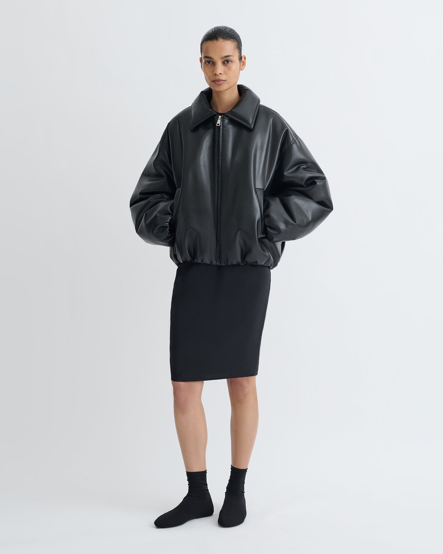 Nanushka Kaiya - Glass Poplin Skirt - Black
