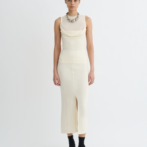 Nanushka Rafa - Wool Jersey Midi Skirt - Creme