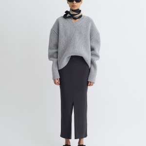Nanushka Rafa - Wool Jersey Midi Skirt - Grey