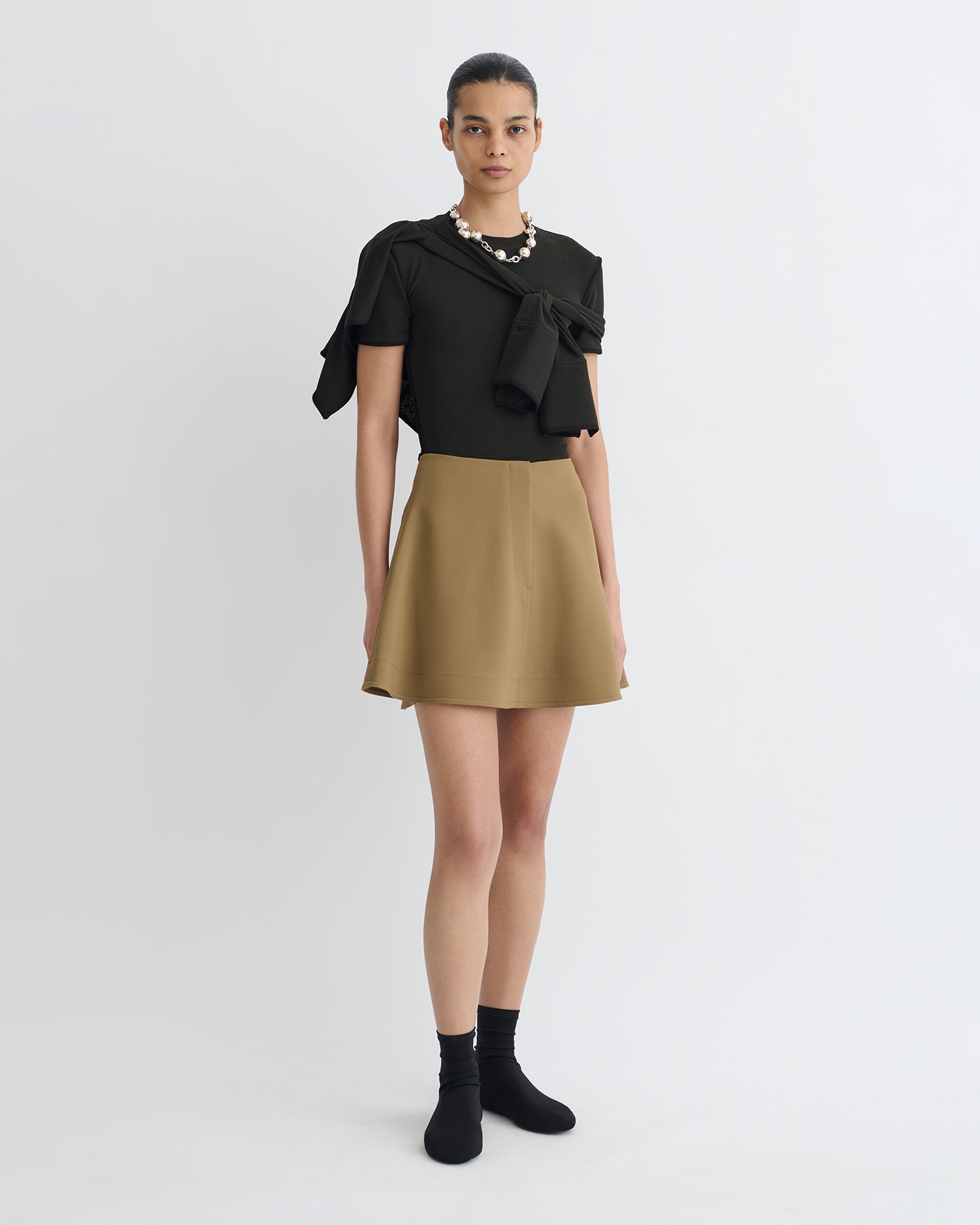 Nanushka Tenna - Tailored A-Line Mini Skirt - Brown