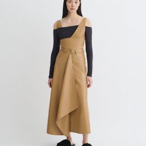 Nanushka Neith - Draped Okobor™ Alt-Leather Skirt - Oak