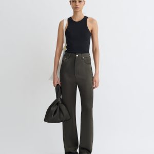 Nanushka Tita - Slip Satin Pants - Dark Green