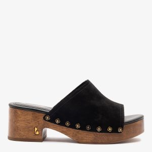 Larroudé Willow Mule Black Suede
