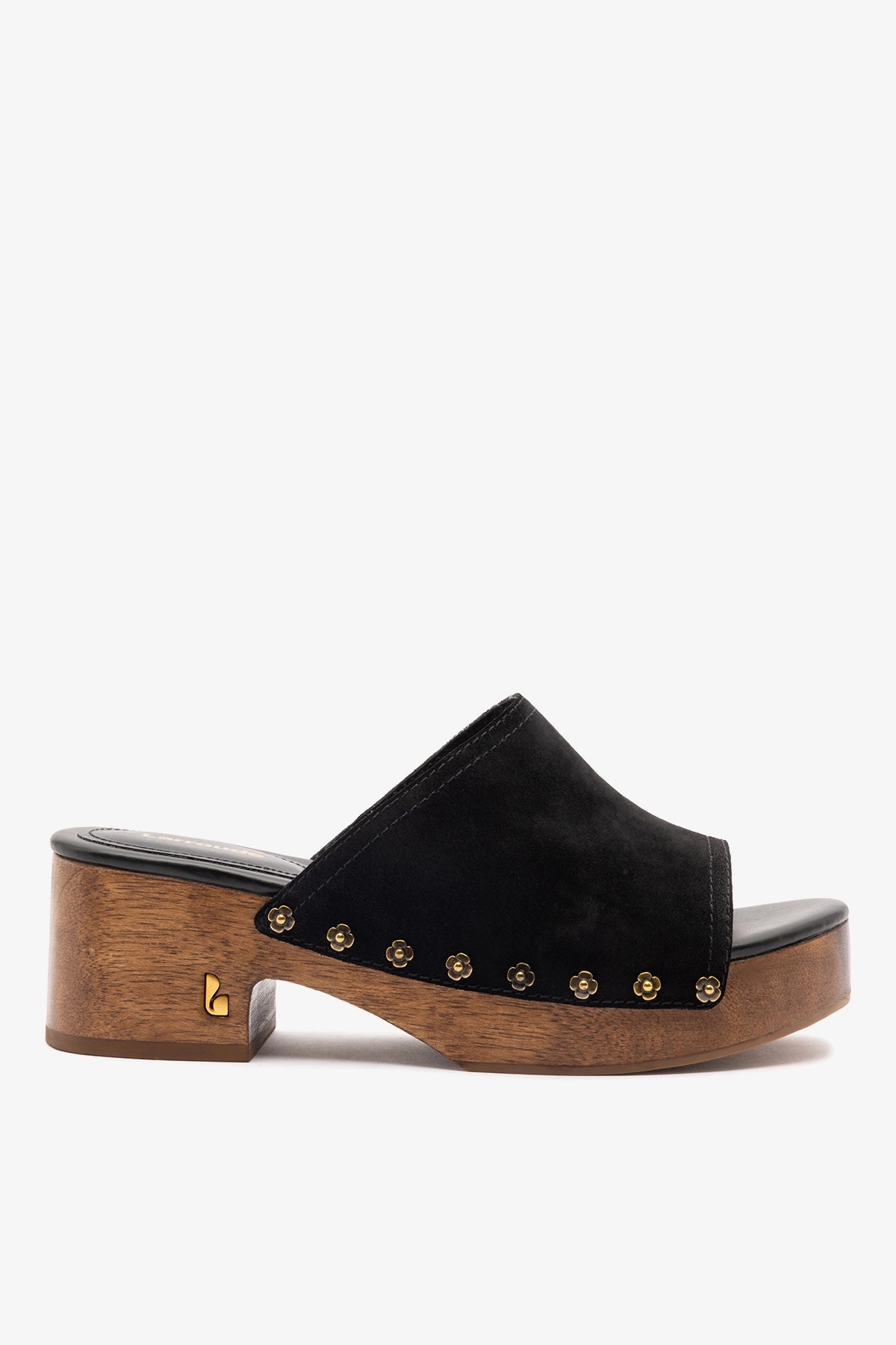 Larroudé Willow Mule Black Suede