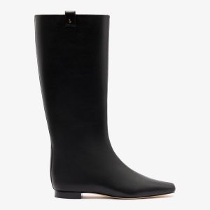 Larroudé Alexis Flat Boot Black Leather