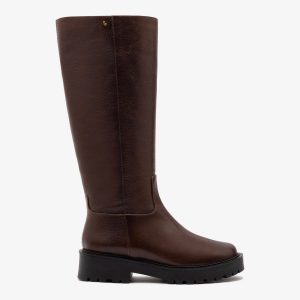 Larroudé Anne Lugsole Boot In Brown Leather