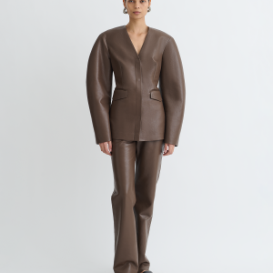 Nanushka Erina - Regenerated Leather Jacket - Chocolate