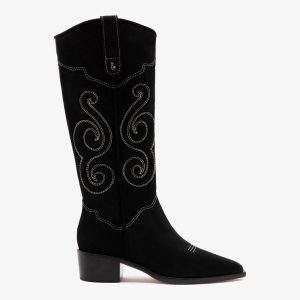 Larroudé Paloma Boot In Black Suede