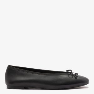 Larroudé Pavlova Ballet Flat In Black Leather