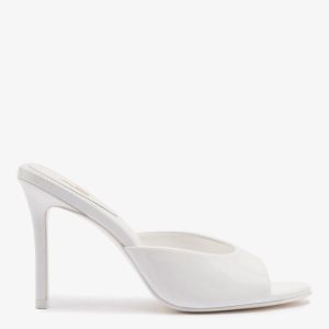 Larroudé Jasmine Hi Mule In White Leather