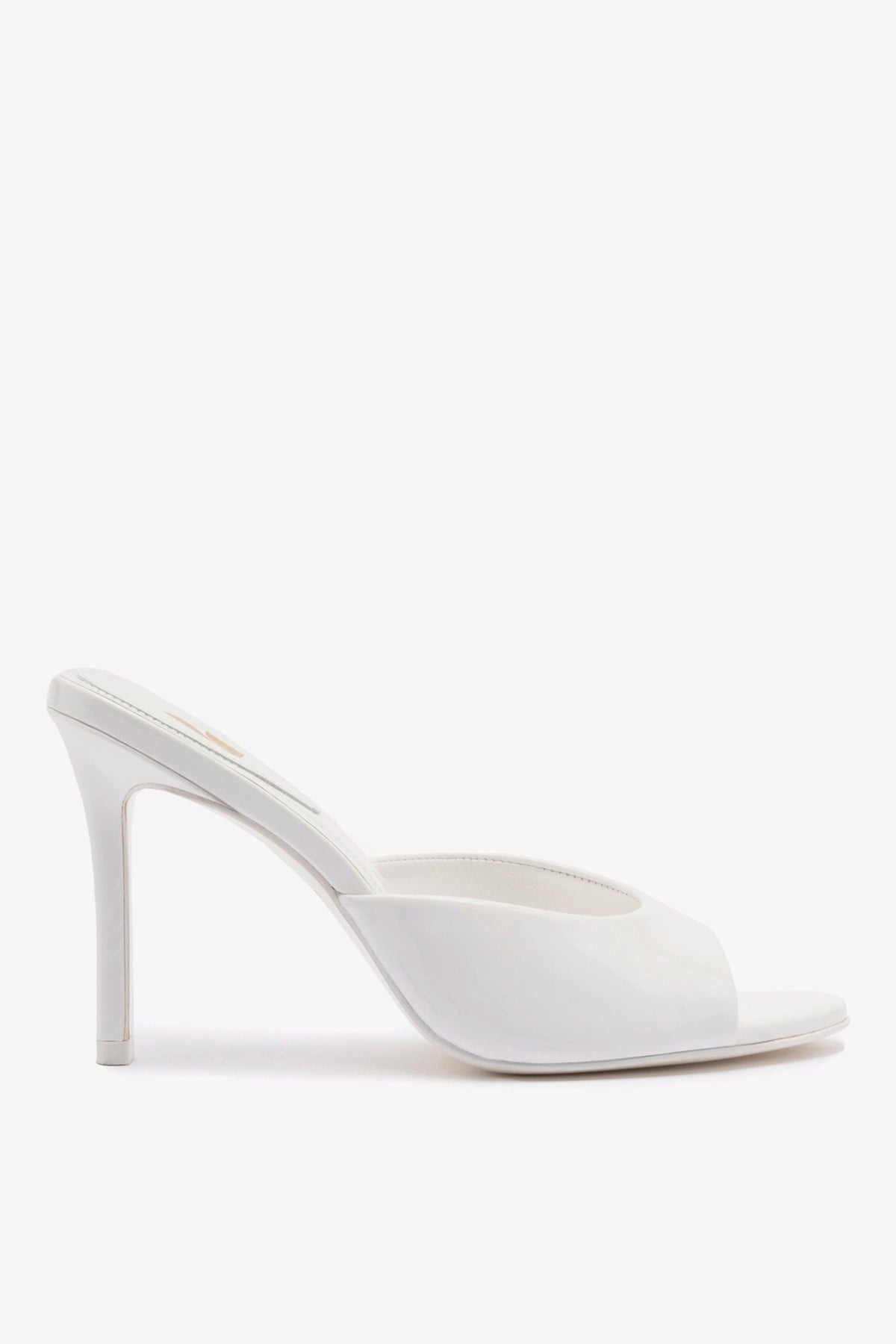 Larroudé Jasmine Hi Mule In White Leather