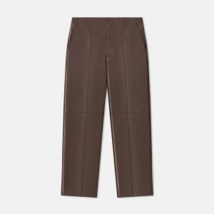 Nanushka Stellan - Regenerated Leather Straight-Leg Pants - Chocolate
