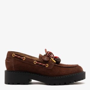 Larroudé Cyprus Lugsole Loafer Brown Suede