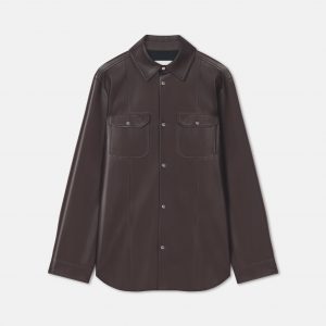 Nanushka Braylo - Okobor™ Alt-Leather Shirt - Coffee Ground