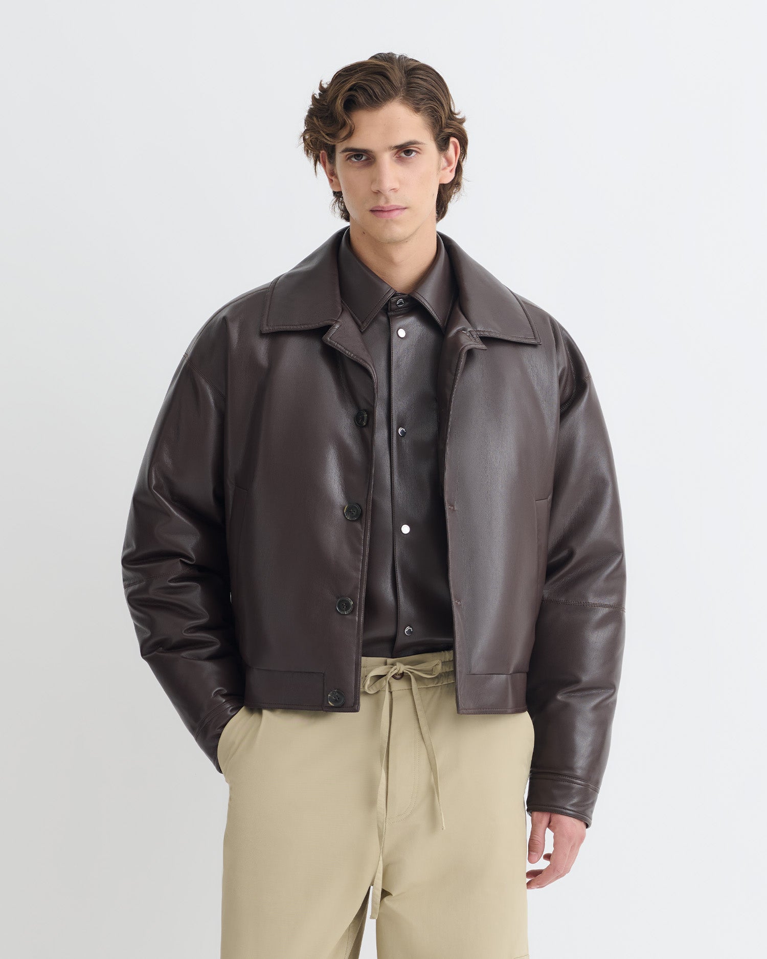 Nanushka Zaler - Okobor™ Alt-Leather Jacket - Coffee Ground