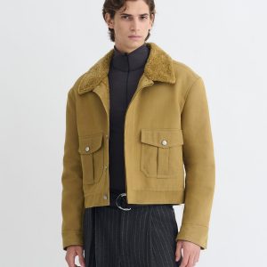 Nanushka Nowell - Wax Cotton Jacket - Yellow Khaki