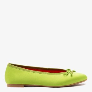 Larroudé Pavlova Ballet Flat Kiwi Satin