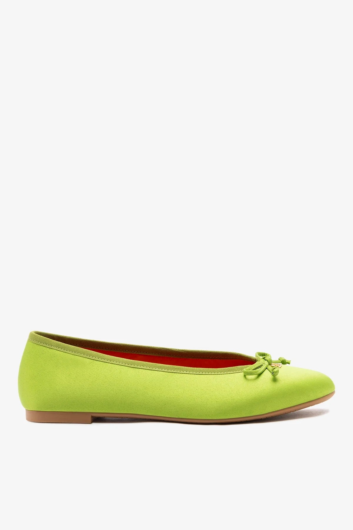 Larroudé Pavlova Ballet Flat Kiwi Satin