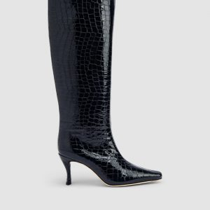 By Far Stevie 42 Croco Embossed Knee-High Boot