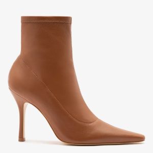 Larroudé Mini Carine Boot Caramel Stretch Leather